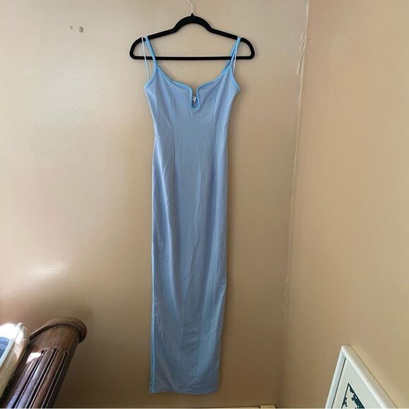 Superdown Ruby Maxi Dress pale blue bustier stretch slip Revolve NWT Sz M - Picture 10 of 11
